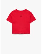 KOTON Tricou crop cu decupaj in forma de inima - Rosu vermillion