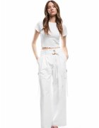 KOTON Tricou crop cu model uni - Alb