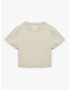 KOTON Tricou crop cu model uni - Maro nisip