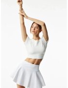 KOTON Tricou crop cu prindere la terminatie - Alb murdar