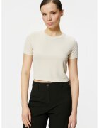KOTON Tricou crop din amestec de modal - Alb murdar