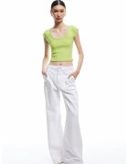 KOTON Tricou crop slim fit - Verde lime