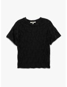 KOTON Tricou crop texturat - Negru
