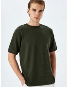 KOTON Tricou cu aspect deteriorat - Verde inchis