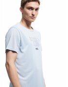 KOTON Tricou cu decolteu la baza gatului si imprimeu text - Albastru pal