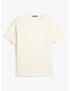 KOTON Tricou cu decolteu la baza gatului si maneci raglan - Crem