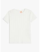 KOTON Tricou cu decupaje discrete si decolteu la baza gatului - Alb