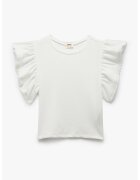KOTON Tricou cu garnituri cu volane Corrugated - Alb