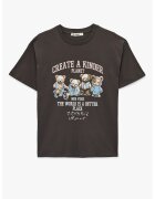 KOTON Tricou cu imprimeu grafic - Maro inchis/Albastru deschis