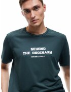 KOTON Tricou cu imprimeu text - Alb optic/Verde aquamarin
