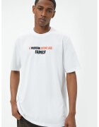 KOTON Tricou cu imprimeu The Flintstones - Alb/Negru/Portocaliu persan