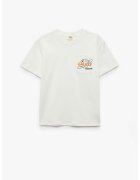 KOTON Tricou de bumbac cu buzunar pe piept - Portocaliu/Alb murdar