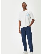 KOTON Tricou lejer cu imprimeu pe spate - Alb/Albastru deschis