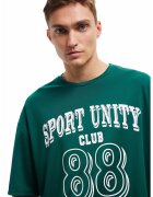 KOTON Tricou lejer cu text - Alb/Verde englez