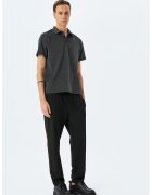 KOTON Tricou polo cu dungi - Negru/Alb optic