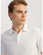 KOTON Tricou polo cu model texturat - Alb