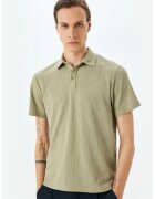 KOTON Tricou polo cu model texturat - Kaki