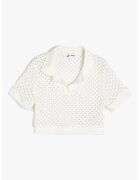 KOTON Tricou polo cu perforatii - Alb optic