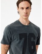 KOTON Tricou regular fit cu imprimeu - Gri carbune