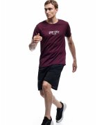 KOTON Tricou regular fit cu imprimeu text - Alb/Rosu inchis