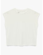 KOTON Tricou uni din amestec de modal - Alb fildes