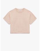 KOTON Tricou uni din bumbac cu decolteu la baza gatului - Piersica
