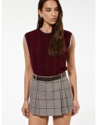 KOTON Vesta crop cu design torsade - Violet pruna