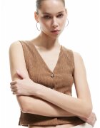 KOTON Vesta crop cu inchidere cu nasturi - Caramel