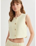 KOTON Vesta crop cu nasturi - Galben pai