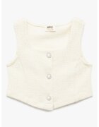 KOTON Vesta crop cu nasturi tip bijuterie - Alb fildes
