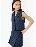 KOTON Vesta crop din denim - Bleumarin
