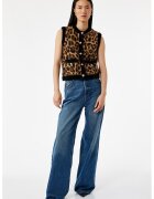 KOTON Vesta tricotata cu animal print - Negru/Maro
