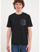 KVL by KENVELO Tricou cu decolteu la baza gatului si imprimeu grafic - Negru/Bej