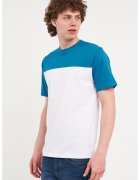 KVL by KENVELO Tricou de bumbac cu aspect contrastant - Alb/Albastru royal