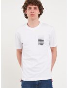 KVL by KENVELO Tricou din bumbac cu decolteu la baza gatului - Alb/Gri