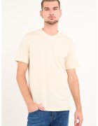 KVL by KENVELO Tricou uni cu decolteu in V - Galben pal