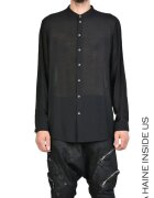 LA HAINE INSIDE US Cămașă slim fit cu guler tunică - Negru
