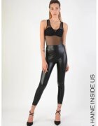 LA HAINE INSIDE US Colanți skinny din piele ecologică - Negru