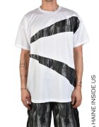 LA HAINE INSIDE US Tricou oversize cu imprimeu minimalist - Alb