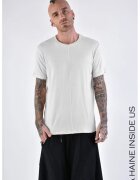 LA HAINE INSIDE US Tricou transparent regular fit cu guler rotund - Alb