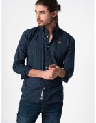 LA MARTINA Camasa slim fit cu guler fixat cu nasturi - Bleumarin