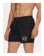 LA MARTINA Pantaloni scurti de baie barbati PL115 - Poliester - Negru - Negru