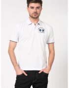 LA MARTINA Tricou polo din material pique cu broderie logo - Alb