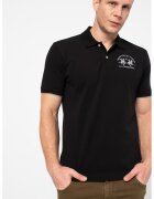 LA MARTINA Tricou polo din material pique cu broderie logo - Negru/Gri