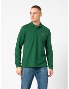 Lacoste Bluza polo din bumbac si material pique - Verde inchis/Verde englez