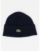 Lacoste Caciula unisex de lana cu aspect striat - Bleumarin