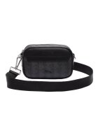 Lacoste Geanta crossbody de piele ecologica cu logo - Negru