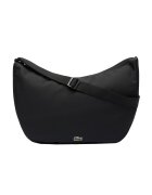 Lacoste Geanta din material textil cu model uni si bareta ajustabila pentru umar - Negru