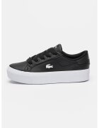 Lacoste Pantofi sport flatform din piele si piele ecologica - Alb/Negru