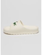 Lacoste Papuci cu imprimeu logo Serve - Verde/Alb murdar